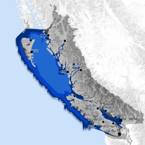 Illustrated map of the BC coast.